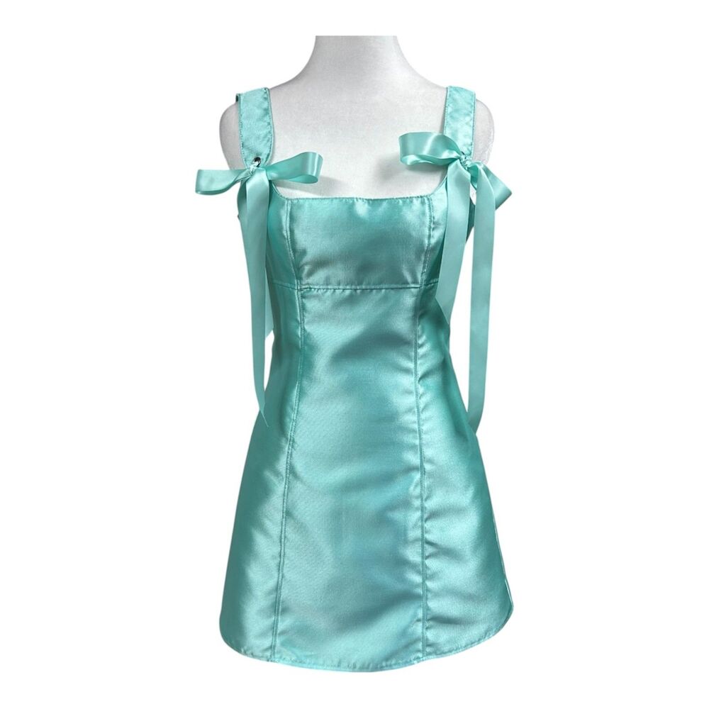 NEW Dolls Kill Current Mood Pixie Stardust Mini Dress Sz XS Aqua